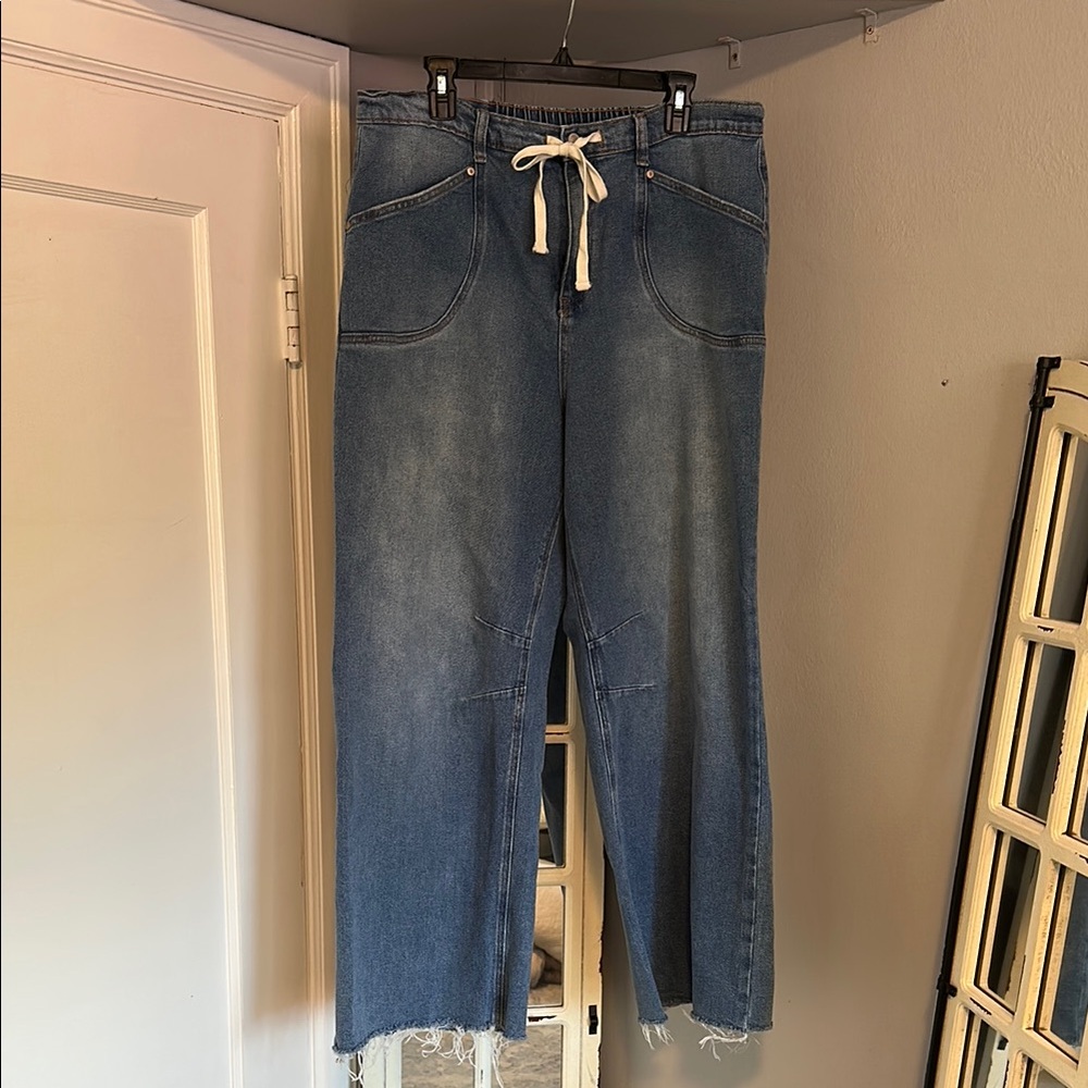 Women's Blue Wide-Leg Jeans
